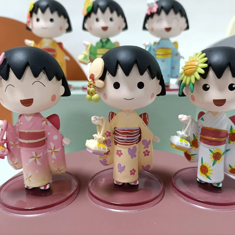 6 шт./компл. Аниме Chibi Маруко-тян кимоно экшн-фигурка из ПВХ украшения для торта