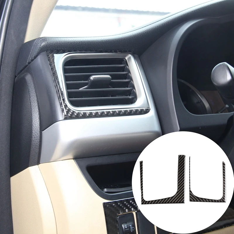 

2Pcs Carbon Fiber ABS Air Conditioner Side Air Outlet Trim Cover Decoration Stickers for Toyota Highlander 2015-2018
