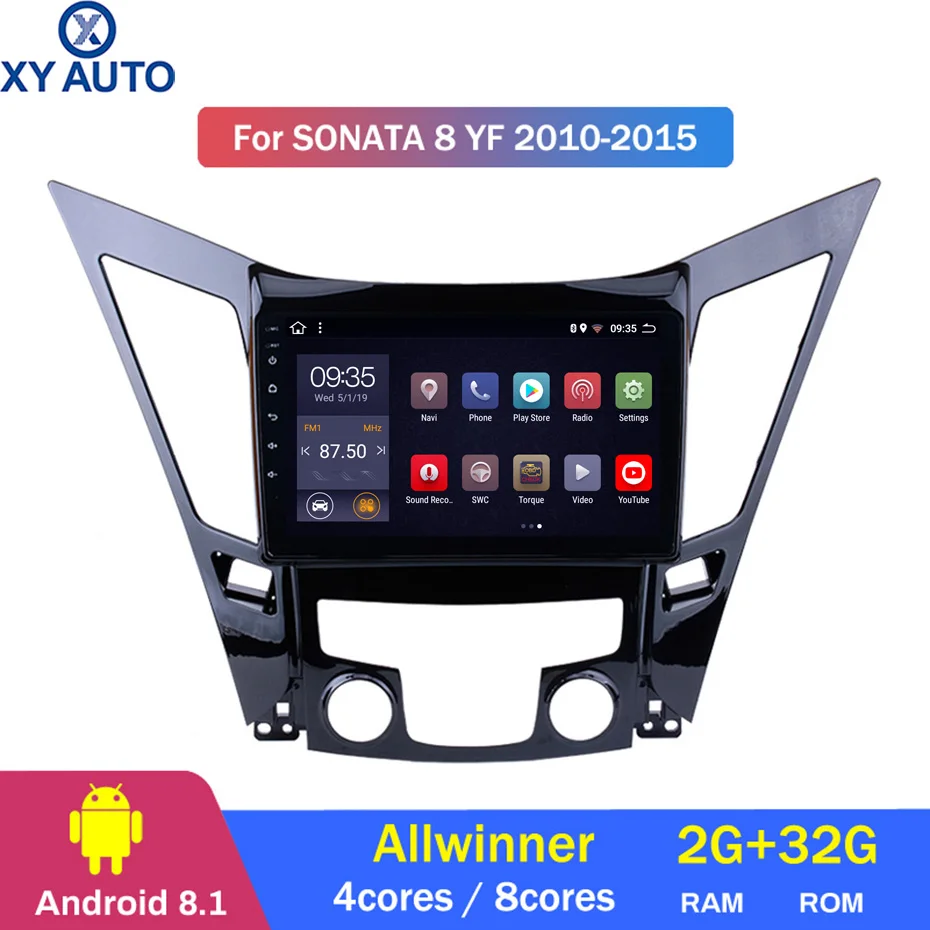 9 дюймовый 2.5D IPS HD мультисенсорный экран Android 2010 2 Гб ОЗУ 32 ПЗУ NAVI для HYUNDAI Sonata 8/YF 2015 с