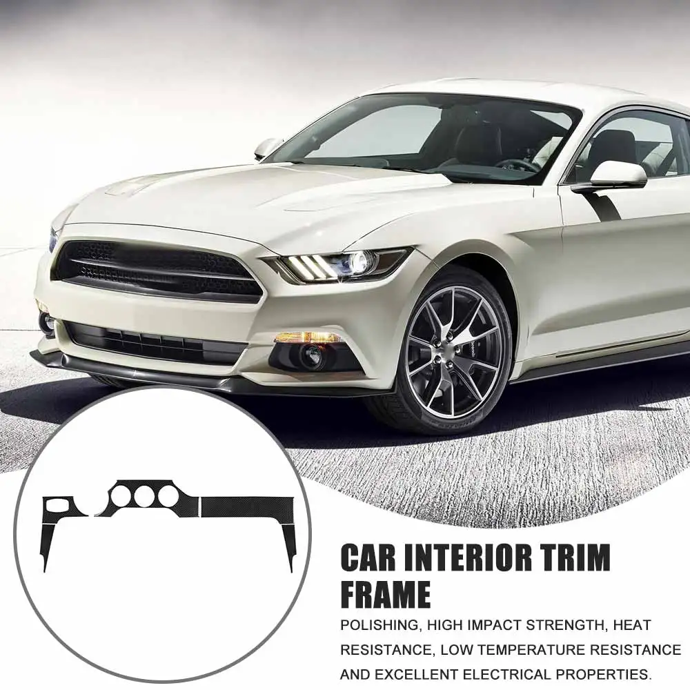 

5pcs Carbon Fiber Car Dashboard Instrument Panel Sticker Set Car Interior Anti-Scratch Decorative for Ford Mustang 2015-2019