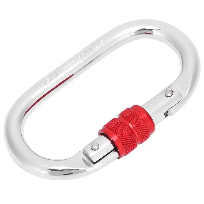 

2PCS 25KN Chroming Mountaineering O Safety Hook Outdoor Rock Climbing Carabiner Buckle Outdoor Climbing Equipment