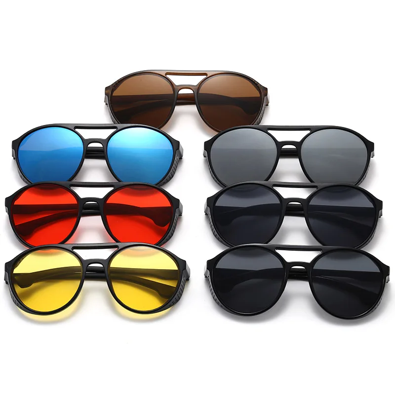 Круглые Солнцезащитные очки в стиле ретро стимпанк для мужчин и женщин модные