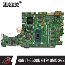 UX310UV Laptop motherboard for ASUS UX410UQ (14 inch) UX410U UX310U original mainboard 8GB-RAM I7-6500U GT940MX-2GB