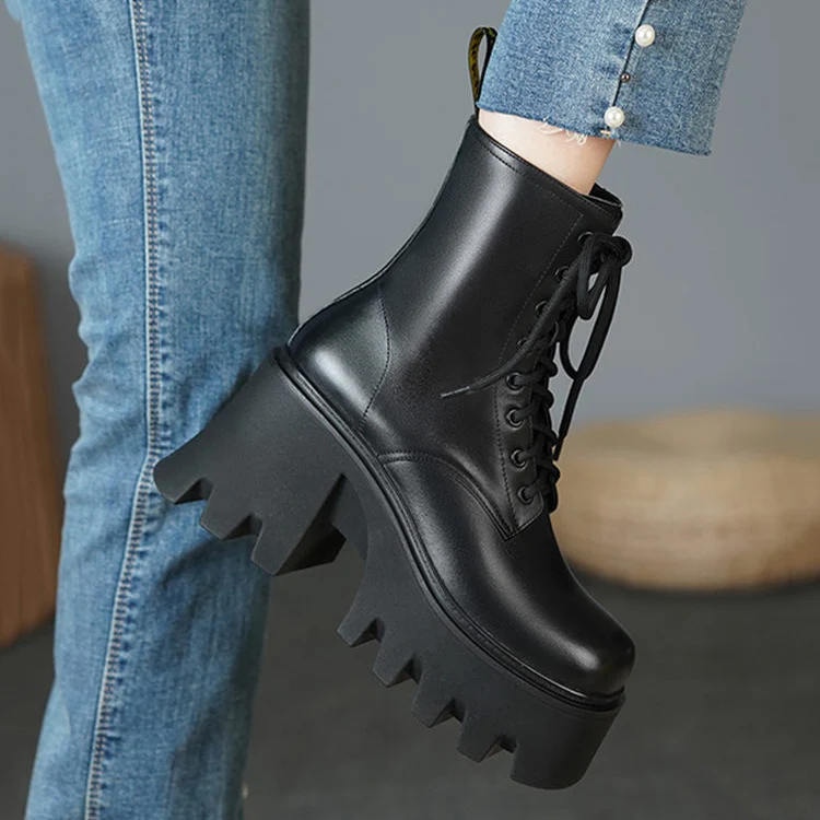 

Ankle boots for women high heels Gothic Black Boots Women Heel Sexy Chunky Heel Platform Boots Female Punk Style Ankle Boots Zip