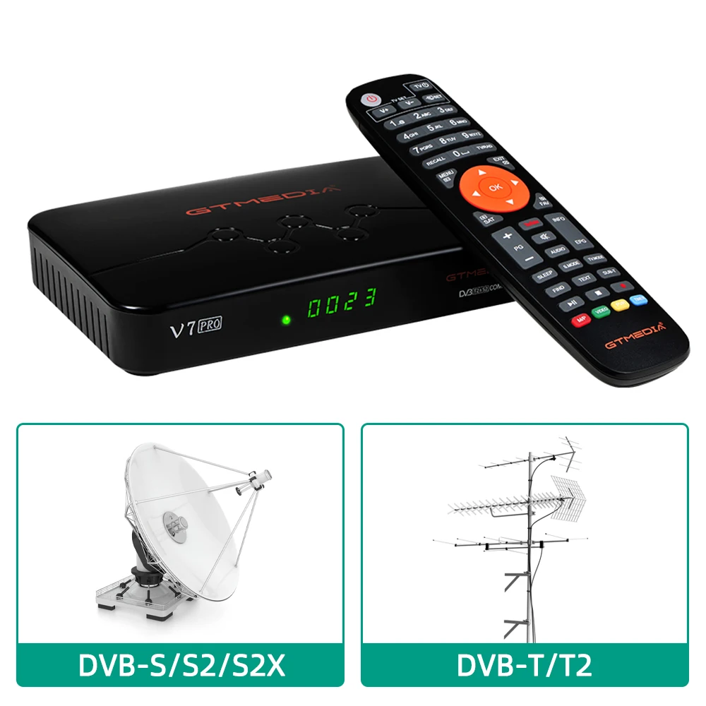 GTMEDIA V7 Pro TV Box Satellite Receiver Combo DVB-S/S2/S2X+T/T2 Decoder Support CA Card Europe T2MI PK Freesat Plus | Электроника