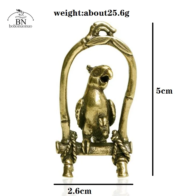 Миниатюрная фигурка попугая из меди