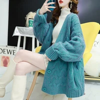 cardigan sweaters women fall knitted solid pocket single breasted v neck newly chic fashion all match simple harajuku streetwear