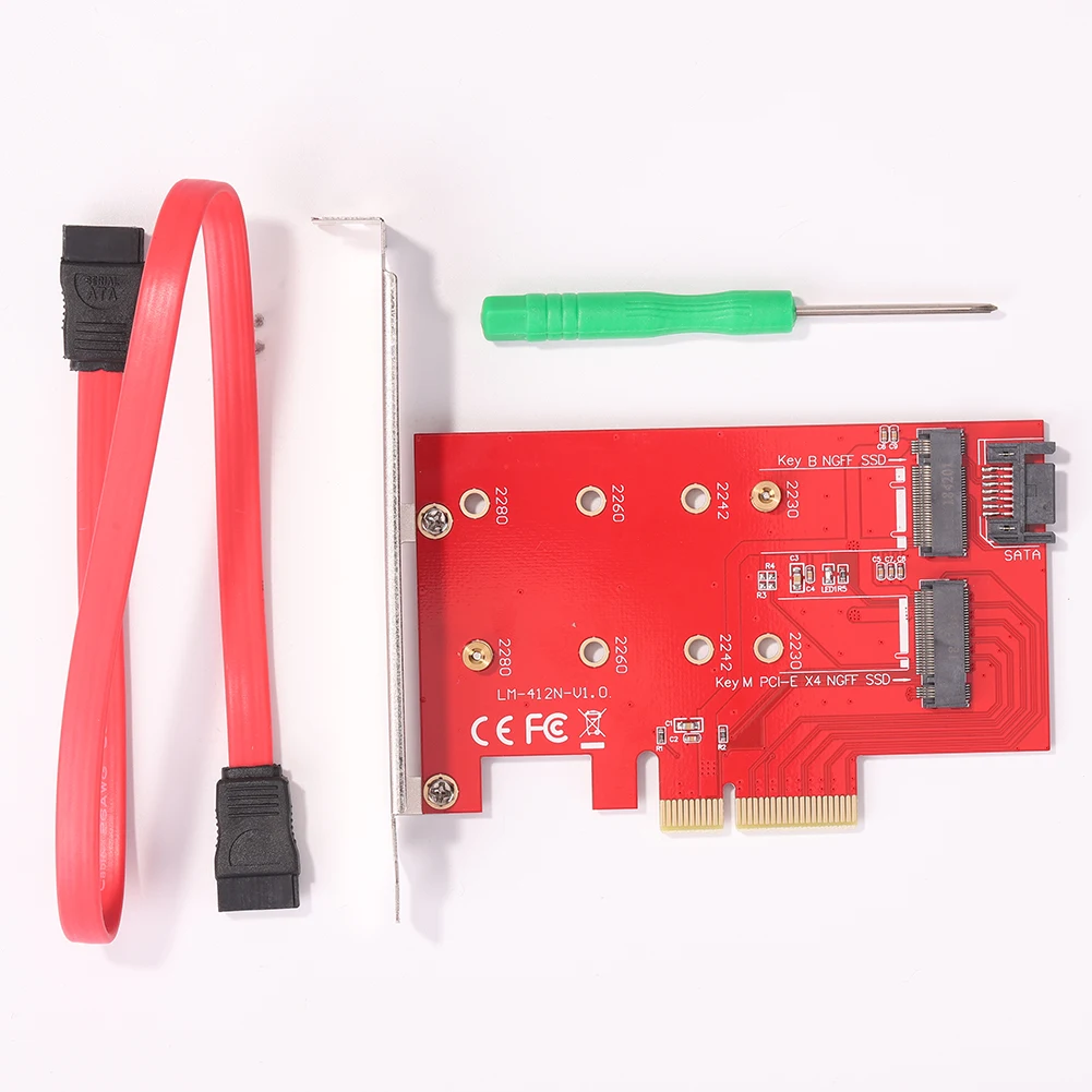 

Плата расширения PCI-E X4 к NGFF M.2 SSD, плата расширения PCI Express, поддержка M.2 Key B/M SATA, аксессуар для настольного компьютера