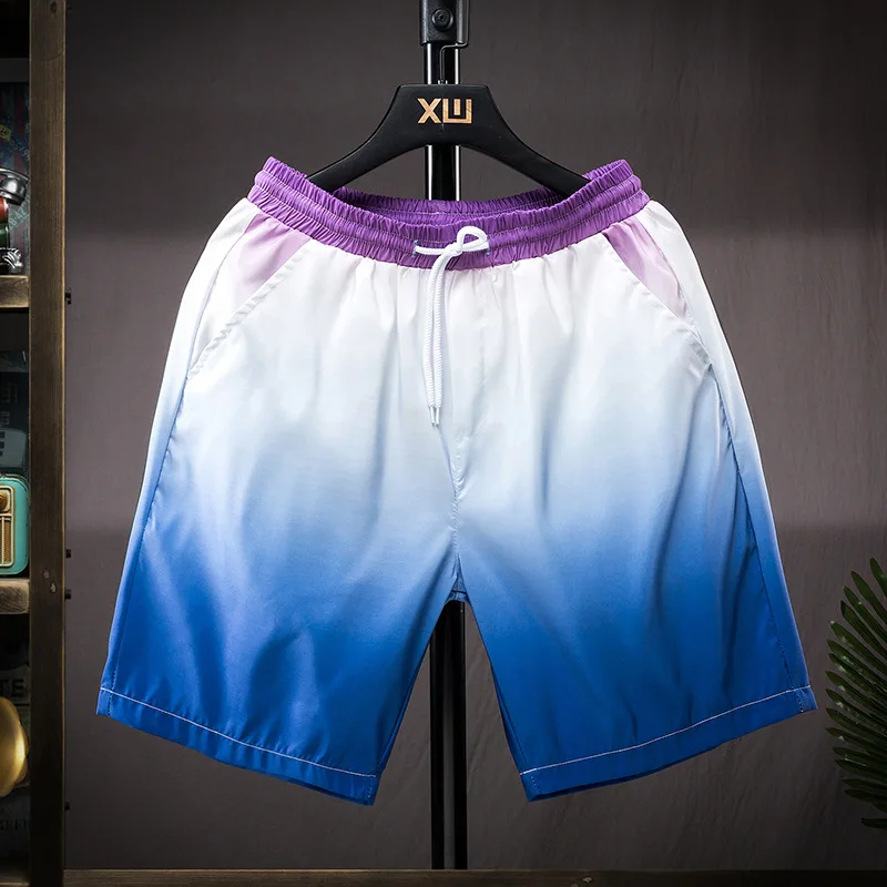 

Summer Hip Hop Colorful Glide Sport Shorts Men's popular logo Fashion Loose Extra Size Speed Dry Beach Five Pants M-5XL