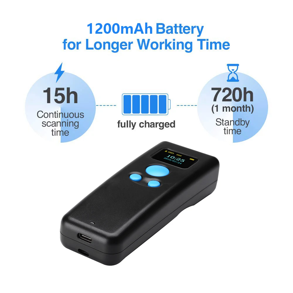 Eyoyo BT55 портативный 1d высокоскоростной Ручной bluetooth Штрих Код QR код 3 в 1 сканер