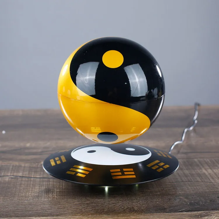 Магнитный левитационный 6-дюймовый Золотой шарик Тай Чи вращающийся плавающий