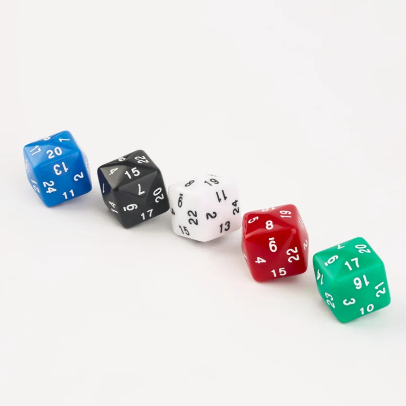 

2PCS 25mm D24 Arithmetic Resin Acrylic Dices Calculation Mathematics Teaching Education Dice Board Game Accessory