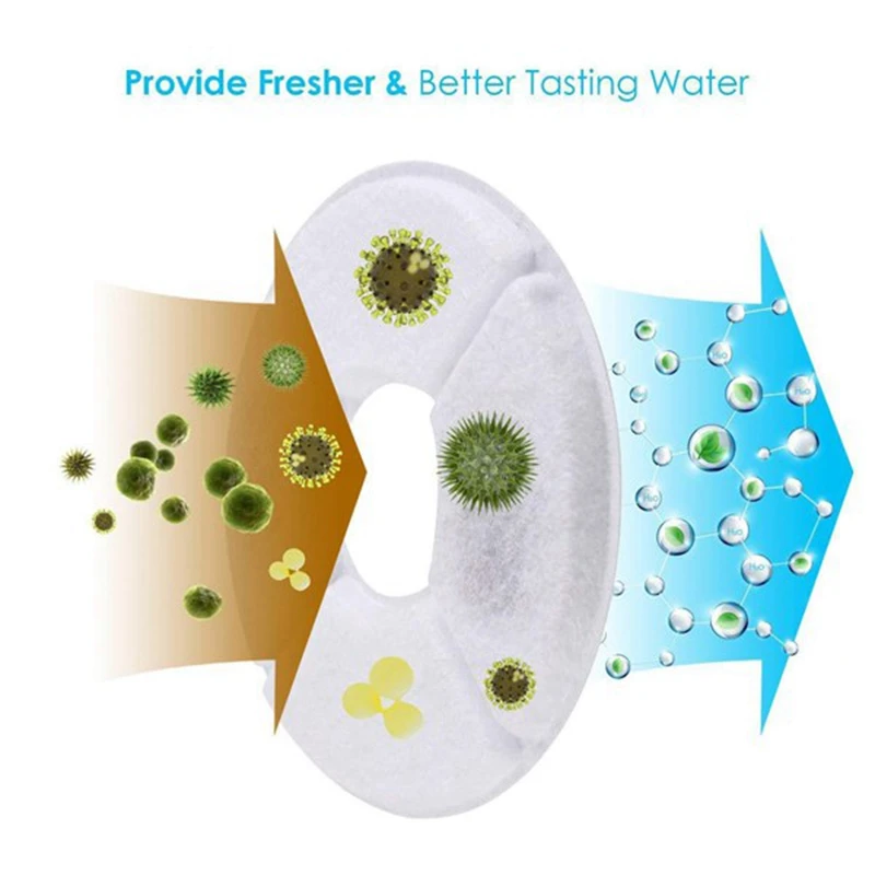 

20Pcs Activated Carbon Filter for Pet Water Drinking Fountain Replacement Filters Flower for Round Fountain Dispenser