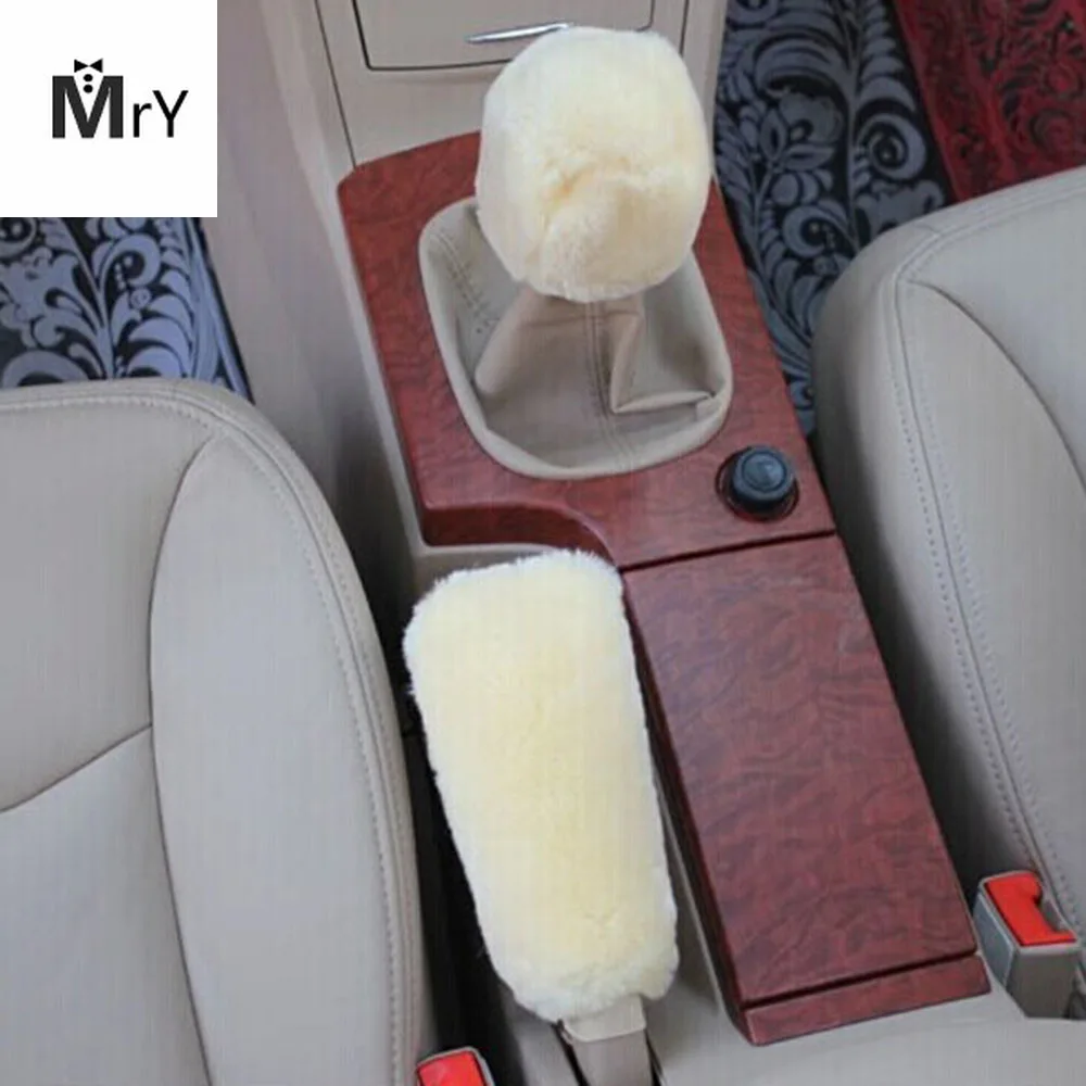 2 шт./компл. мягкий плюшевый чехол для ручного тормоза автомобиля зимние теплые
