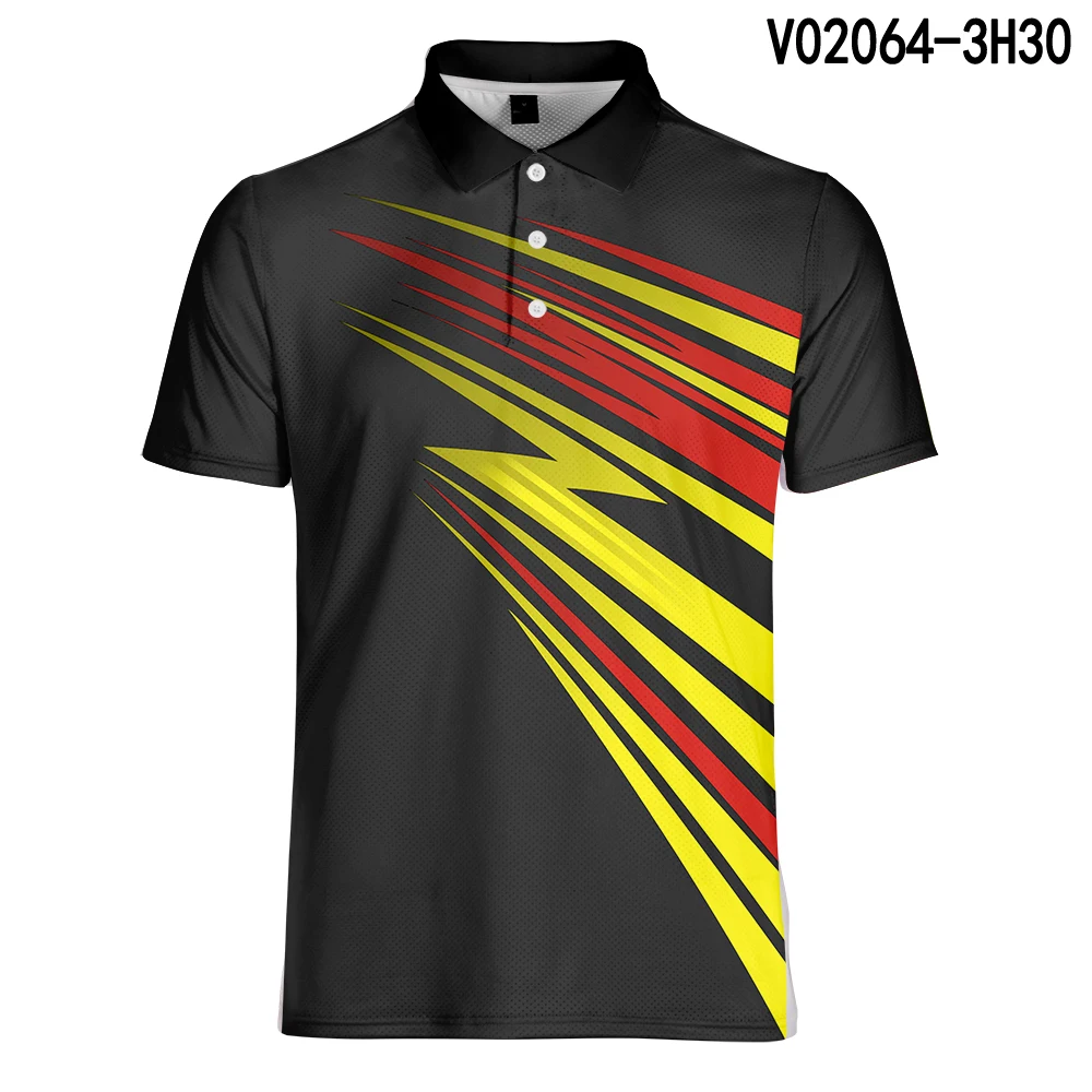 V02064 WAMNI 3D рубашка поло, повседневная, забавная, Спортивная, в полоску, свободная, модная, для мужчин, дизайн, пуловеры, с отложным воротником, мужская рубашка Поло - Цвет: V02064