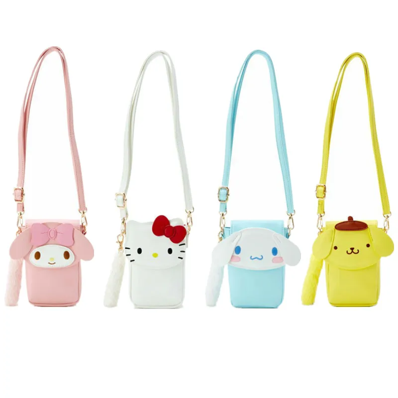 

Kawaii Sanrioed Cartoon Cinnamoroll MyMelody White Dog Messenger Bag Coin Purse PU Bag Toy for Girls Birthday Gifts