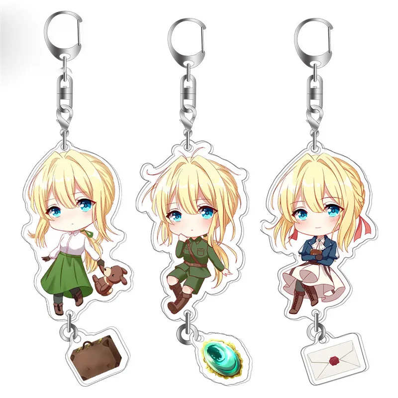 Аниме фиолетовый эвергарден аниме милый акриловый кулон брелок телефон Шарм