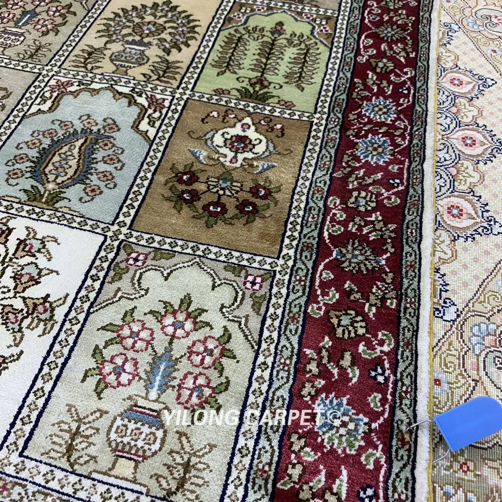 Yilong 2 'x 3 'ковер из шелка в турецком стиле ковер ручной работы для сада