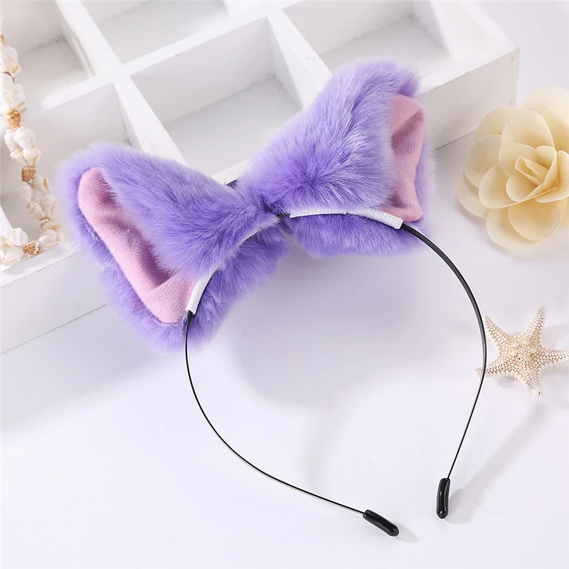 

Hair Hoop Cosplay Costume Fox Plush Hair Hoop Women Girls Fashion Cat Animal Ears Hairpin Headbands Handmade Hair Accessories