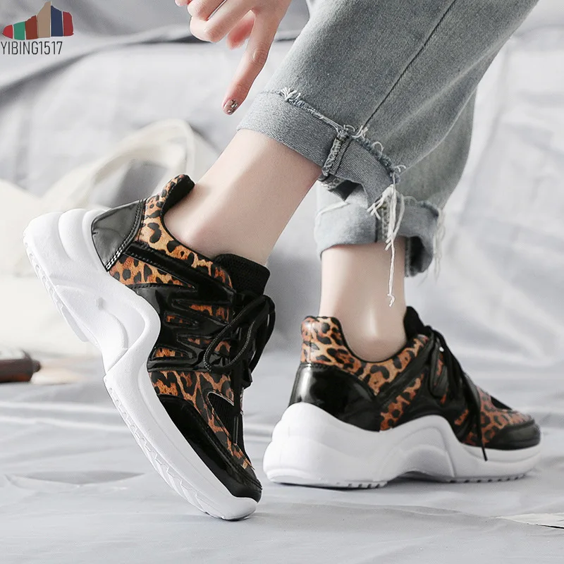 NAUSK/женские кроссовки увеличивающие рост с принтом животных летние модные