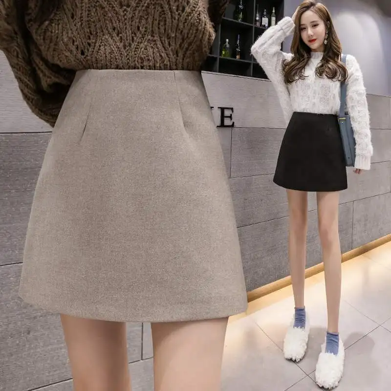 Женская Повседневная мини-юбка с высокой талией облегающая юбка-трапеция