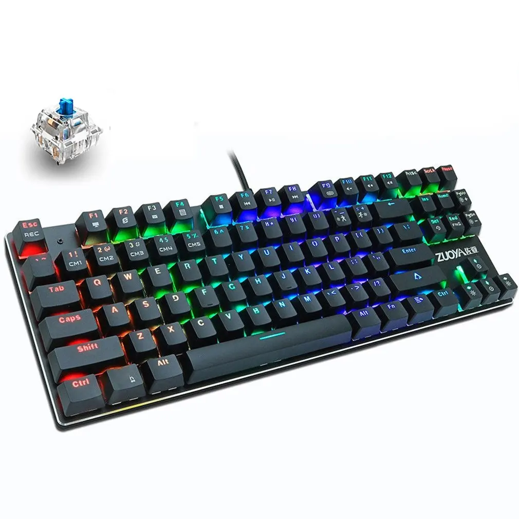 

ZY87 LED Mechanical Keyboard Gaming 87key Wired Keyboard Anti-ghosting RGB Mix Backlit LED USB For Gamer PC Laptop