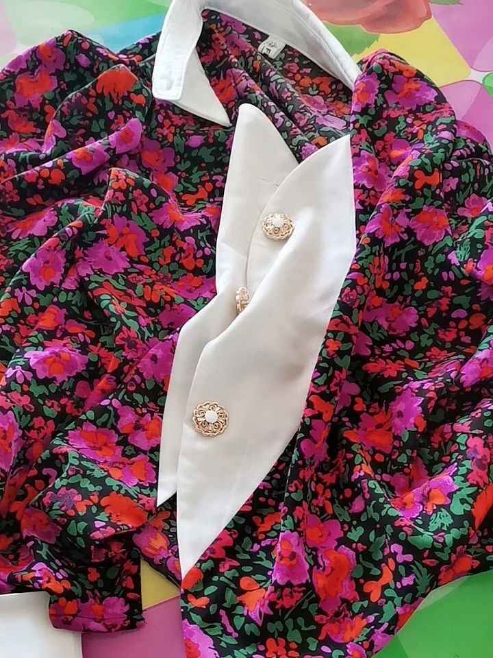 

Spring Korea women's feminino vintage floral Printed Blouses casual blousa tops Spliced Nice Party Patchwork Ladies Shirts NS121
