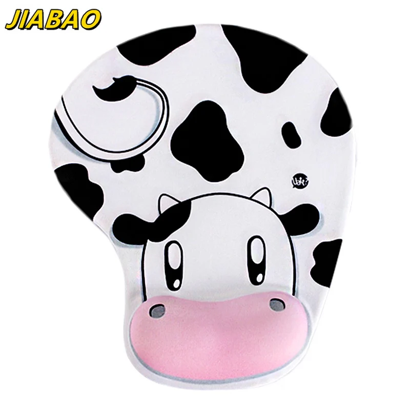 

Cute Cow Silicone Mouse Pad Mat With Gel Wrist Support For Laptop Accessories Macbook Memory Foam Comfort Pad Anti-Slip