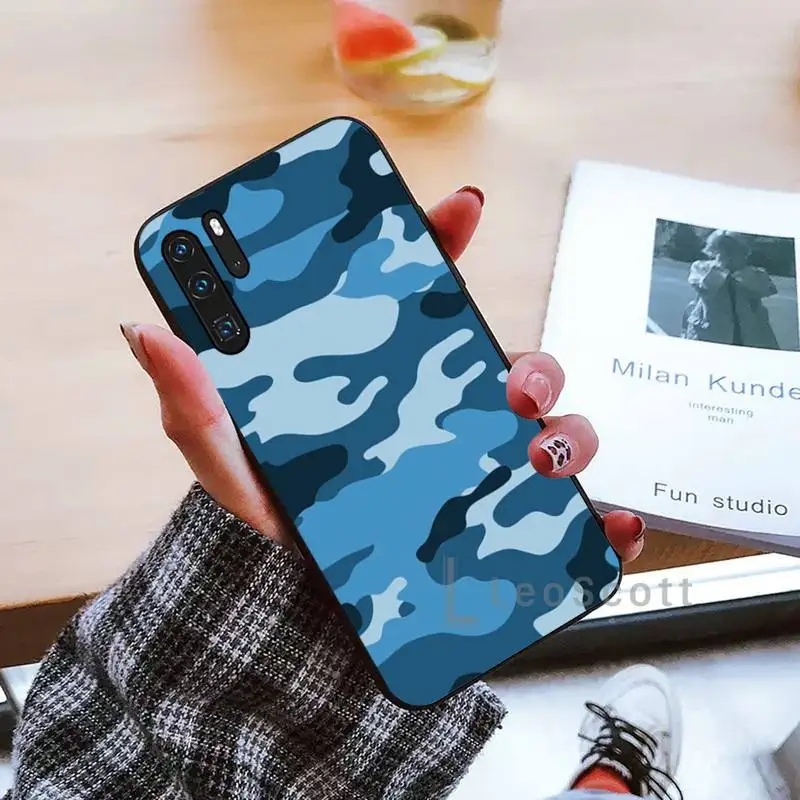 

Camouflage Pattern Camo military Army Phone Case black For Huawei honor Mate mate P 10 9X 10i 20 30 40 y7 lite pro p smart 2019