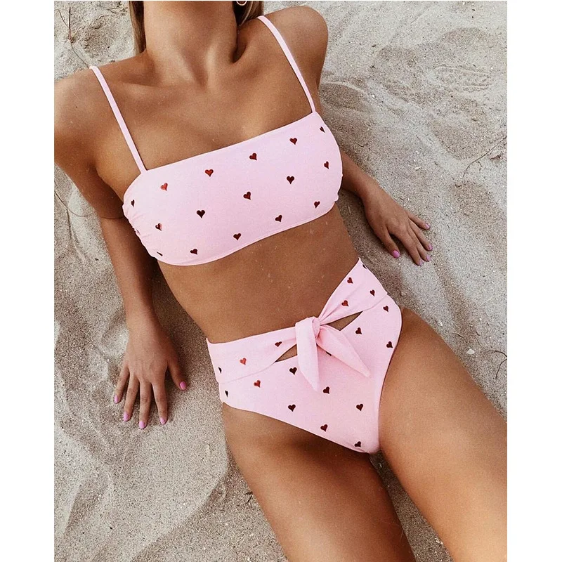 

2 Piece Bandage Swimsuit Bikini Push Up Swimwear Women High Waisted Girls Bathing Suit Tankini Swimsuits Women Biquini