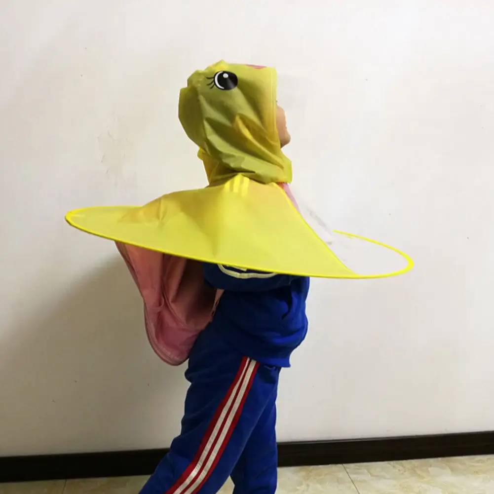Детский дождевик с рисунком складной плащ-дождевик утенком и зонтиком | Дом сад