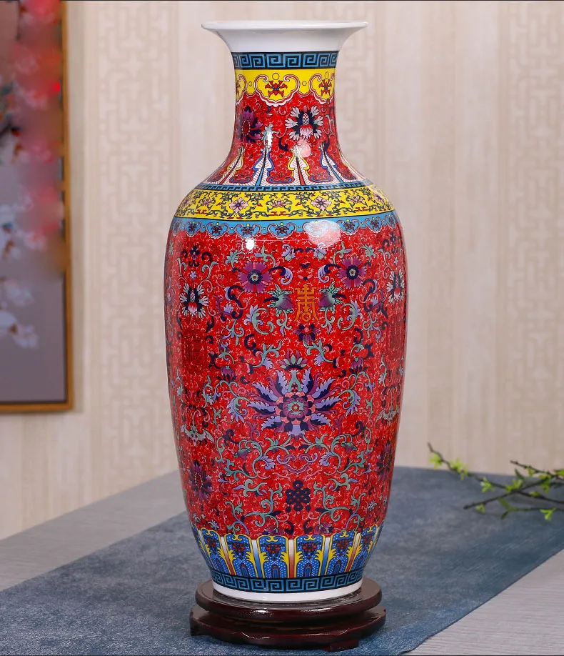 

Jingdezhen Vase Floor Table Ceramic Antique Large Vase Home Furnishing Articles Sitting Room Large Floor Vases