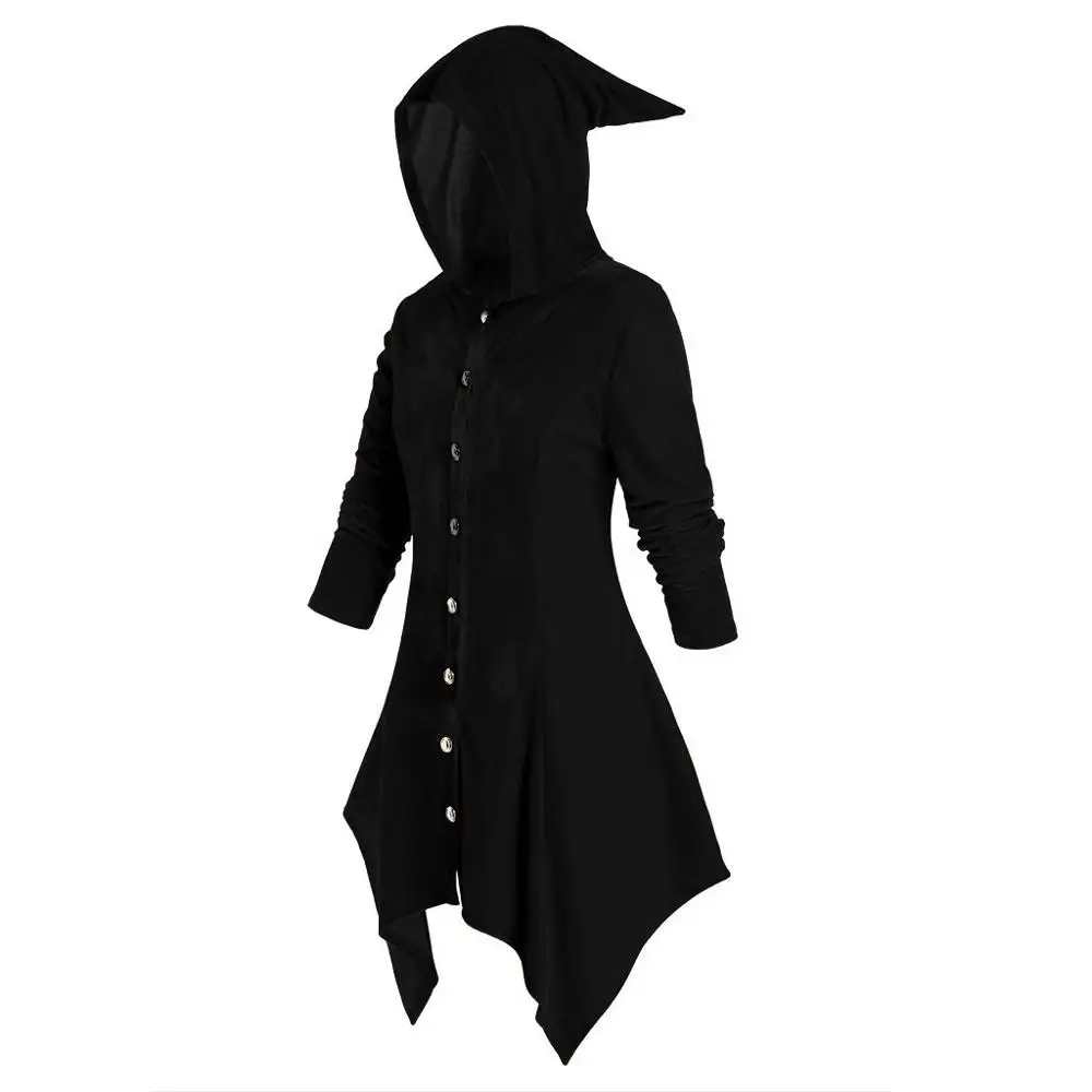 Женское модное платье с капюшоном на Хэллоуин Женская яркая блузка длинным