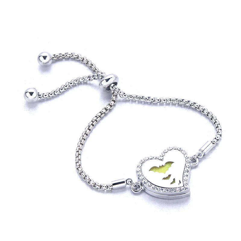 Сердце AAA + браслет из нержавеющей стали с цирконием диффузором эфирного масла