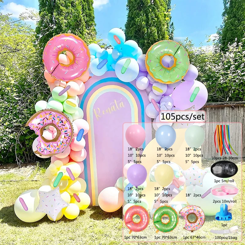 105 шт. украшение для мороженого конфет бара праздничный пончик воздушный шар