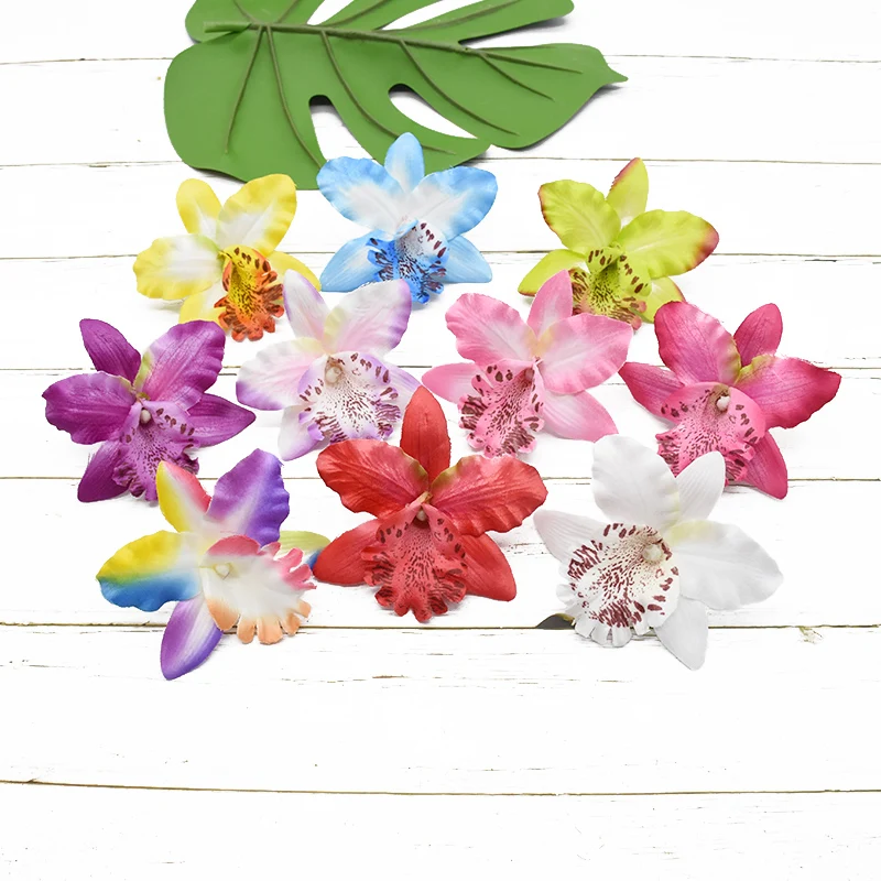 

10 Pieces Artificial Phalaenopsis Orchid Wedding Christmas Decorations for Home Diy Garland Scrapbooking Brooch Hat Hairpin Gift