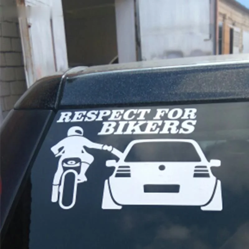 

13x20cm Respect for Bikers Car Stickers Funny Auto Sticker Decals