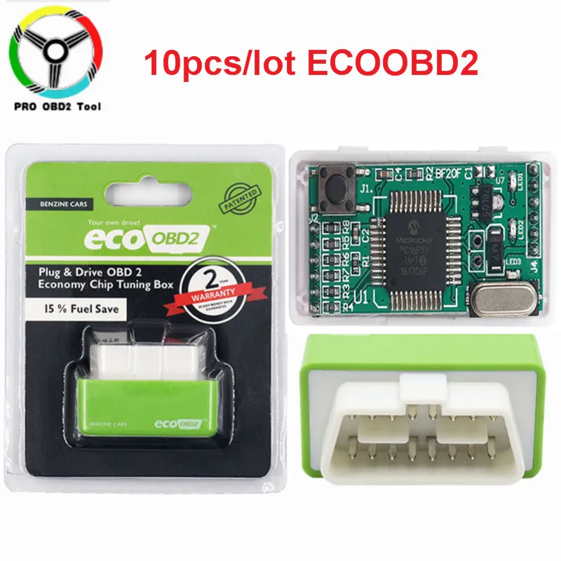 Новейшая экономия 15% топлива EcoOBD2 для бензина чип блок настройки NitroOBD2 дизель, бензин штекер и драйвер низкая эмиссия