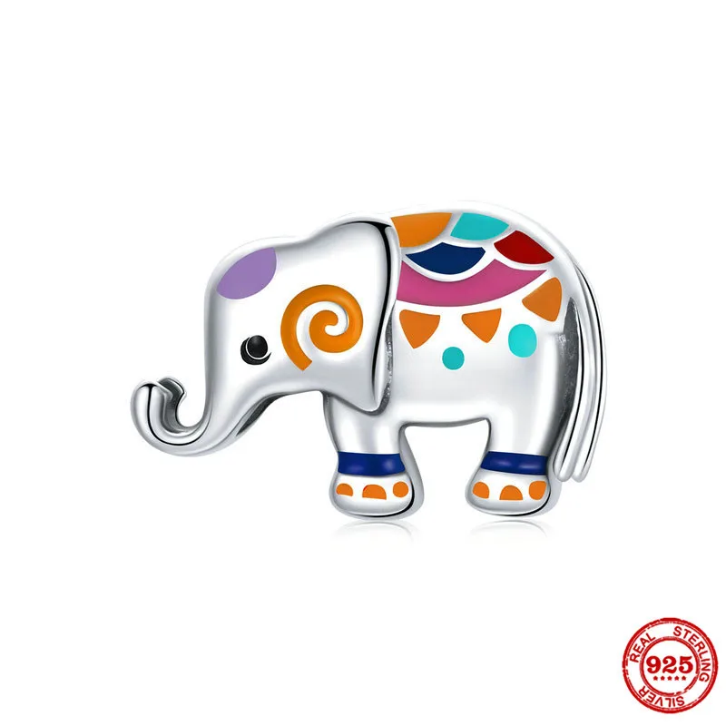 Браслет-Шарм женский из серебра 925 пробы в виде бабочки медведя слона цветка