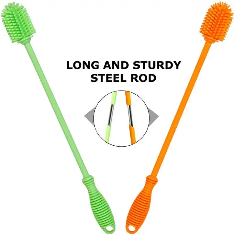 

Silicone Water Bottle Glass Brush Cleaner Long Handle Cup Brush Household Tea Kitchen Wash Cup Sponge Brush Cleaning Tools