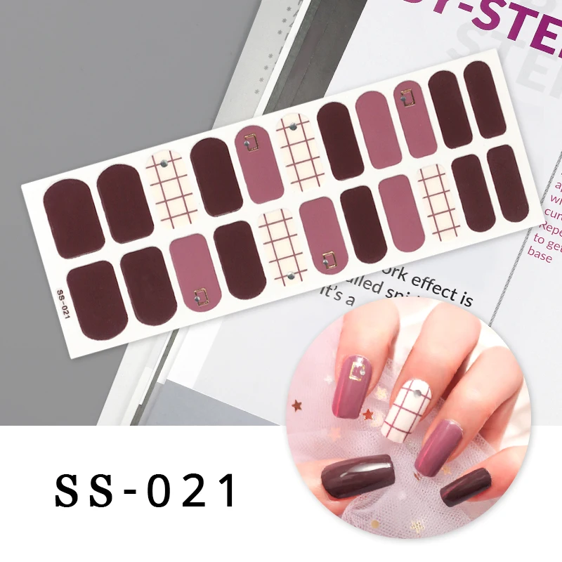 

Наклейки для ногтей Sanuxc 3D, наклейки для ногтей с полным покрытием, самоклеящиеся наклейки для ногтевого дизайна, блестящие наклейки для маникюра для женщин и девушек