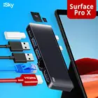 ISky для Microsoft Surface ProX Adapter Pro X Surface Dock Station HDMI USB3.0 USB-C SD TF Hub Port Replicator Surface Pro X