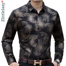 2021 New Social Long Sleeve Maple Leaf Designer Shirts Men Slim Fit Vintage Fashions Men's Shirt Man Dress Jersey Clothing 36565