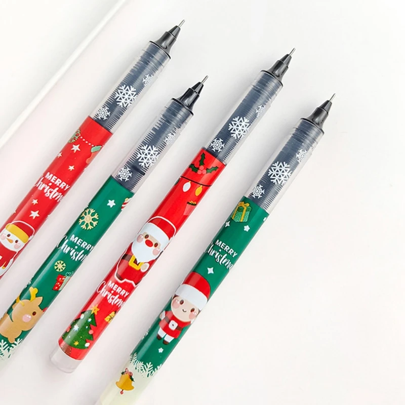 H7JF 4Pcs/Pack Christams Gel Pens Kit Large Ink Capacity Class Rewards Xmas Gifts Set | Канцтовары для офиса и дома