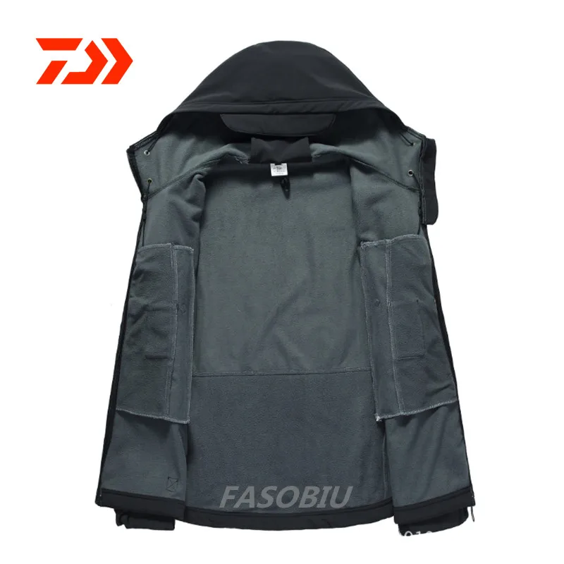 

Daiwa Fishing Jackets Men Warm Thick Fleece Fishing Clothes Zipper Fishing Suit Outerwear Man Hiking Quick Dry Fishing Pants