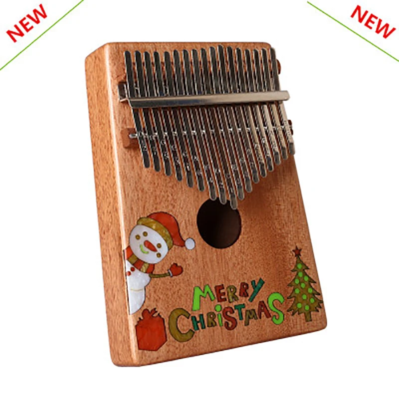 Новое 17-тоновое рождественское пианино для большого пальца из красного дерева