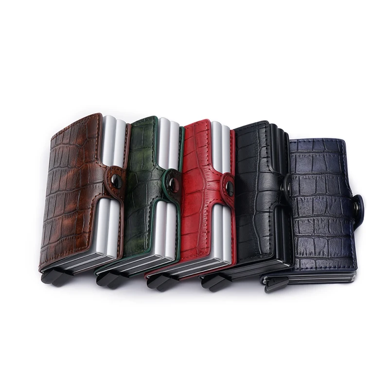 2020 RFID Аллигатор с отделениями для кредитных карт мужской автоматический