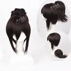 Горячий аниме Атака Титанов Косплей Hange Zoe Sasha Braus парик натуральный черный зажимна Наращивание волос Синтетические парики для девочек