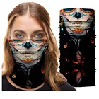 Для женщин Бандана Маска камуфляжная повязка на голову Балаклава Шею Buff Велоспорт маска для лица на открытом воздухе Охота шарф-хомут День мертвых