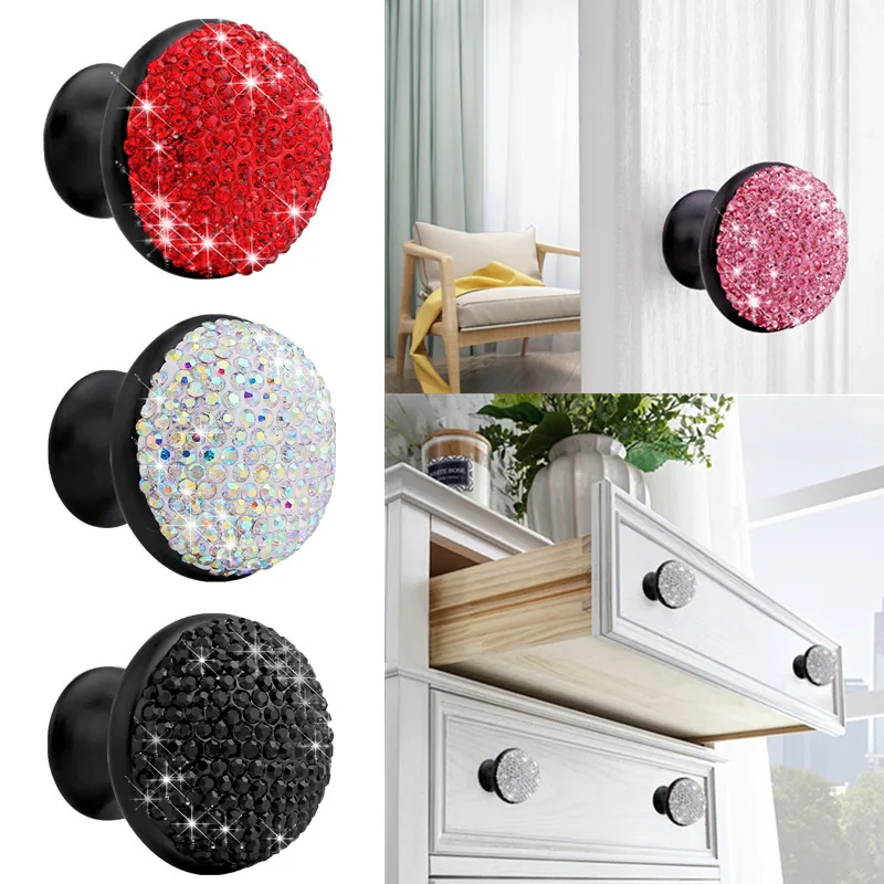 

2PCS 35mm Crystal Glass Knobs Cupboard Pulls Drawer Pulls Kitchen Cabinet Handles Furniture Handle Hardware